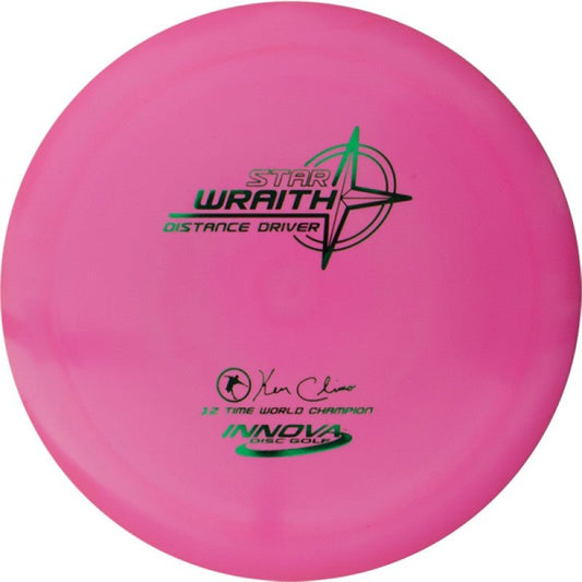 Innova Star Wraith. Distance driver med masse glide, og hakket mer understabil enn Destroyer.